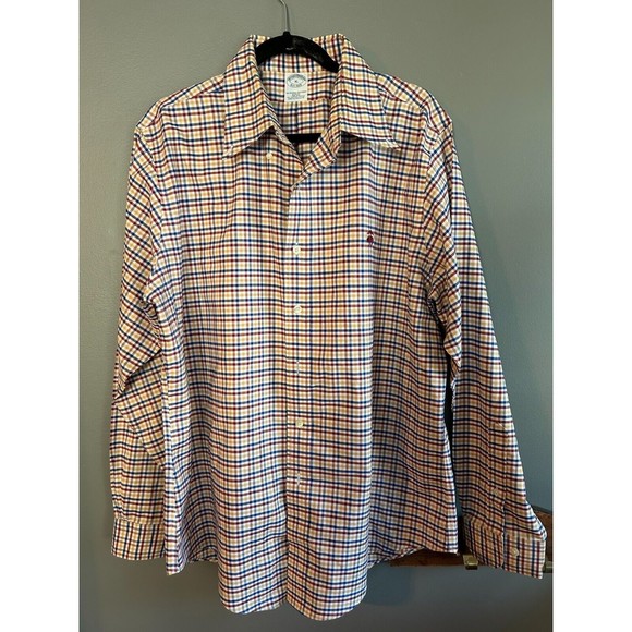 Brooks Brothers Mens Plaid Button-Up Shirt Long Sleeve Size XL Multicolor - Picture 1 of 2